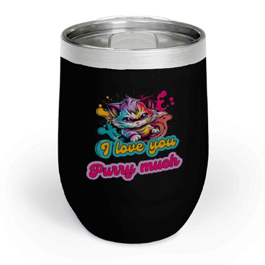Street Style Cat Graffiti Purry Much Art Chill Wine Tumblers
