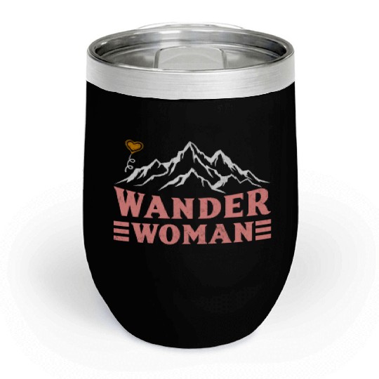 Wanderwoman Mountaineering Hiking Women Chill Wine Tumblers
