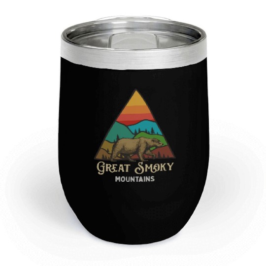 Great Smoky Mountains Vintage Landscape Chill Wine Tumblers