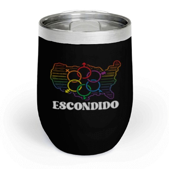 Escondido Pride Month Pride Flag LGBT Community LG Chill Wine Tumblers