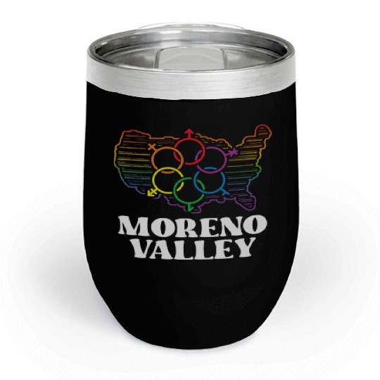 Moreno Valley Pride Flag Pride Month LGBTQ Flag Chill Wine Tumblers