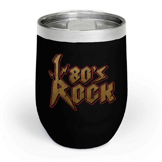 80s Rock Music Genre Eighties Vibe Retro Musician Chill Wine Tumblers