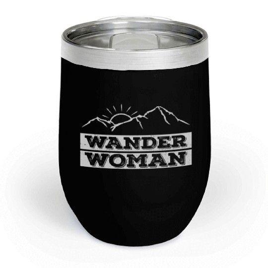Wanderwoman Mountaineering Hiking Women Chill Wine Tumblers