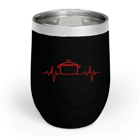 Passion Cooking / Eating / Baking Heartbeat ECG Chill Wine Tumblers