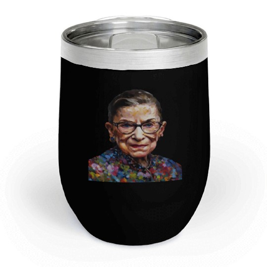 Ruth Bader Ginsburg portrait in a Monet style Chill Wine Tumblers