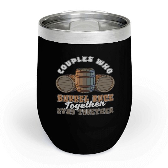 Horse Barrel Racing Couple Chill Wine Tumblers