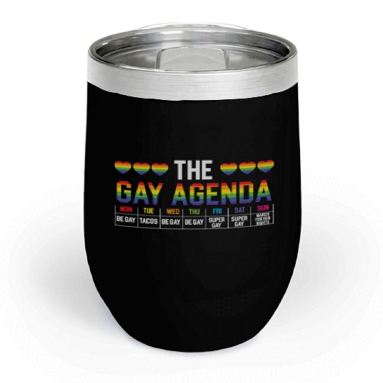 Gay Rights Rainbow Pride Month LGBTQ Gay Pride Chill Wine Tumblers