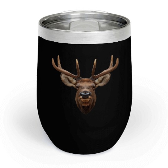Elk Antlers Face Chill Wine Tumblers