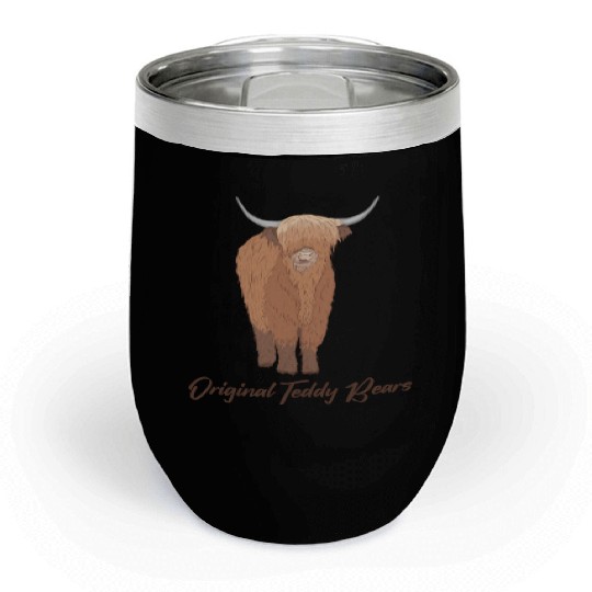 Original Teddy Bears Highland Cow Scottish Cattle Chill Wine Tumblers