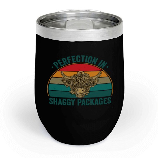 Perfection In Shaggy Packages Highland Cow Chill Wine Tumblers
