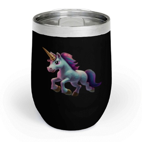 magic unicorn cartoon horse pony Chill Wine Tumblers