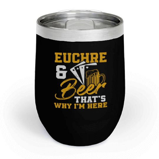 Euchre And Beer Card Game Player Poker Euchre Chill Wine Tumblers