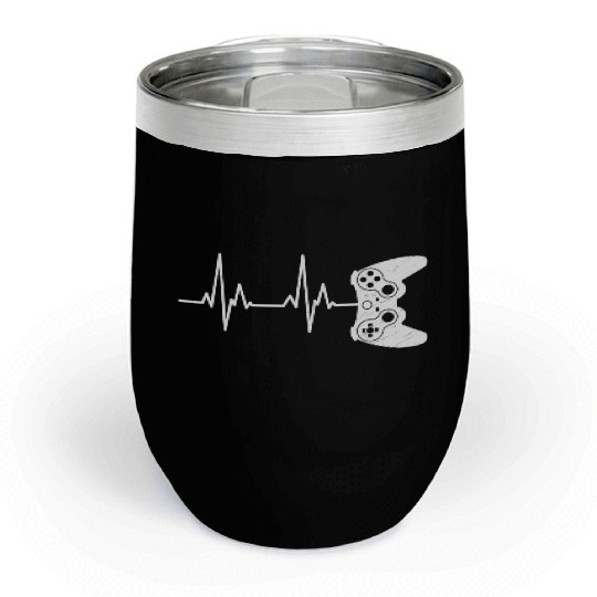 Video Game Gamer Heartbeat Video Game Lover Chill Wine Tumblers