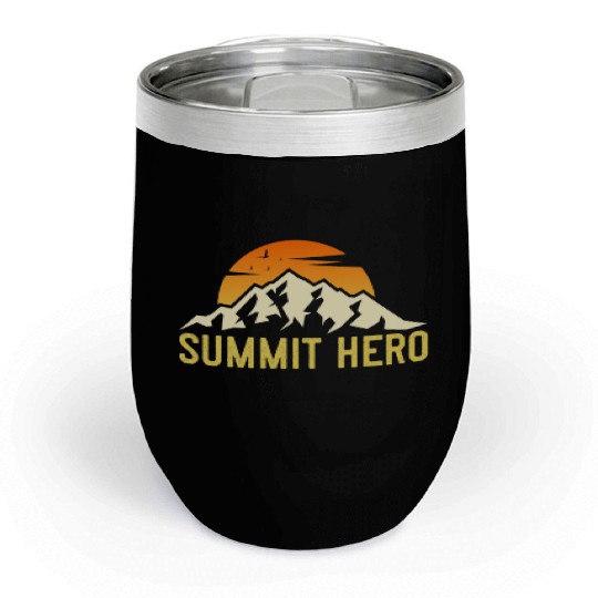 Summit Hero Climbers Mountaineering Mountain Guide Chill Wine Tumblers