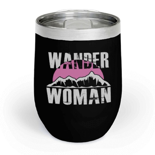 Wanderwoman Mountaineering Hiking Women Chill Wine Tumblers