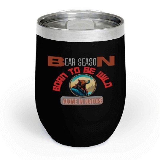 BORN TO BE WILD BEAR Chill Wine Tumblers