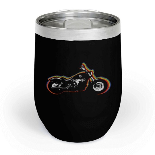 Motorcycle Gay LGBTQ Rainbow LGBT Pride Month Chill Wine Tumblers