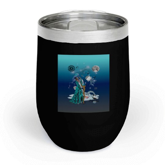Zodiac sign Aquarius in the unique version Graphic Chill Wine Tumblers