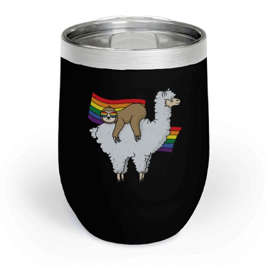 Sloth Equality Gay LGBTQ Rainbow LGBT Pride Month Chill Wine Tumblers
