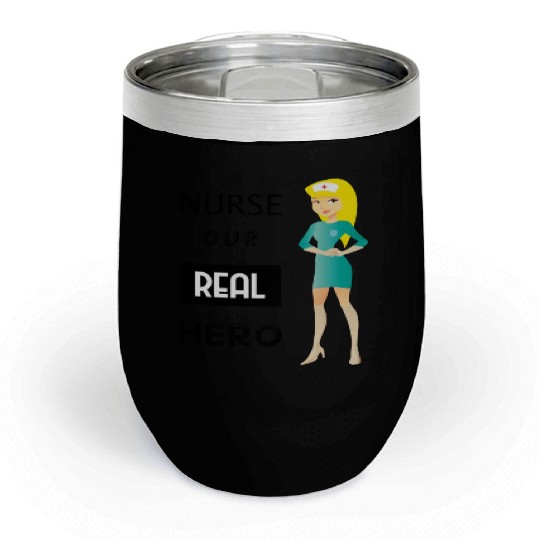 Nurse Aur Real Hero Cartoon Chill Wine Tumblers