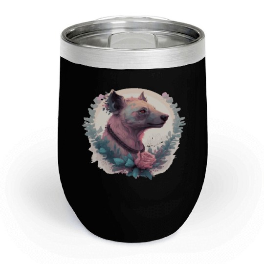 Watercolor Hyena Flower Crown Africa Safari Animal Chill Wine Tumblers