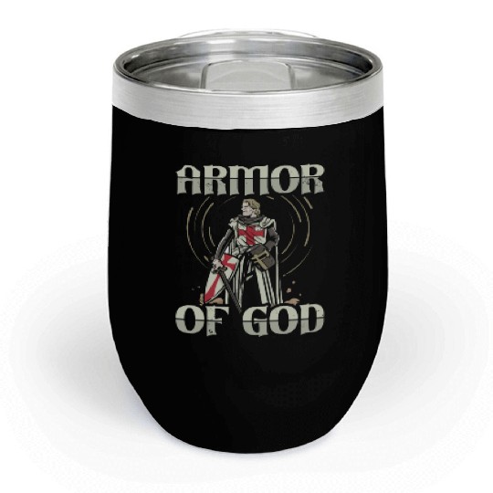 Armor of God Templar Knight Christian Faith Jesus Chill Wine Tumblers