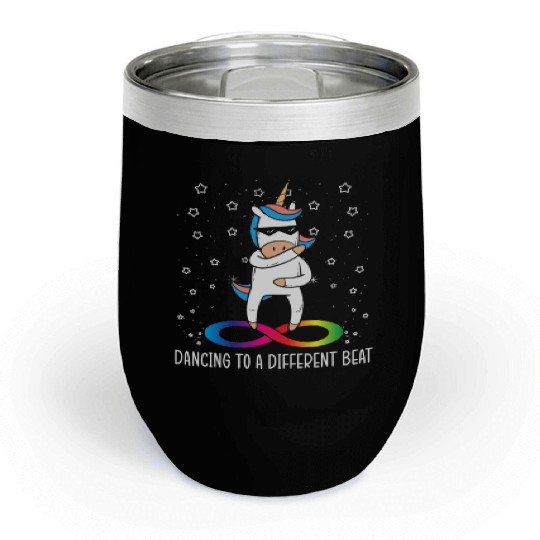 Dancing To A Different Beat Neurodiversity Unicorn Chill Wine Tumblers