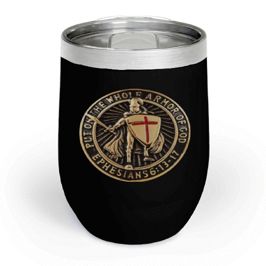 Armor Of God Christian Knight Chill Wine Tumblers