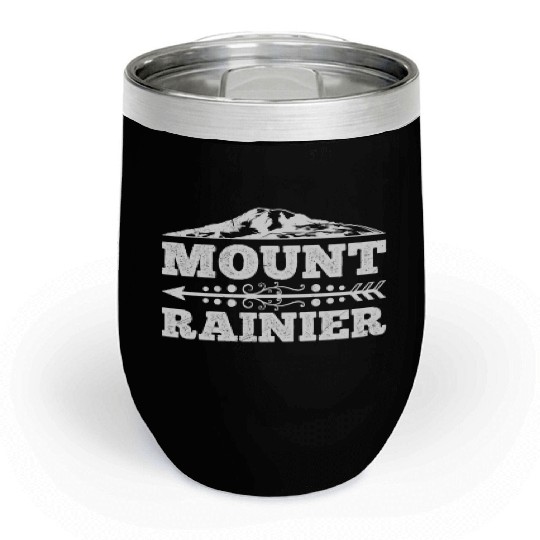 Mount Rainier climber Hiker Mountains Chill Wine Tumblers