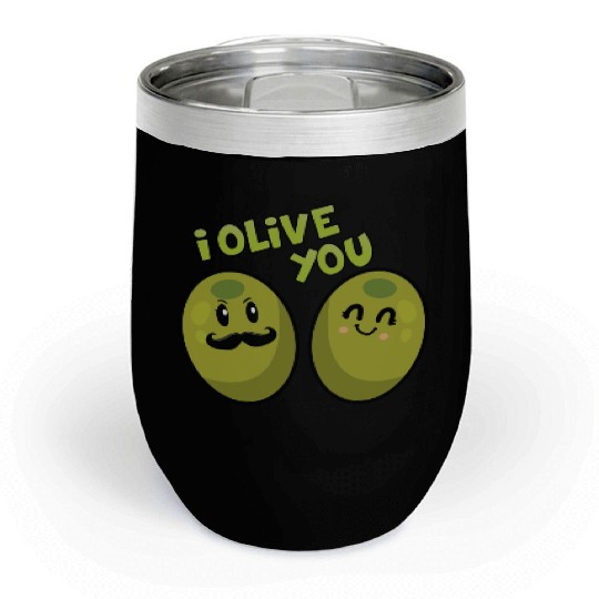 Green Olives Valentine Olive You Chill Wine Tumblers