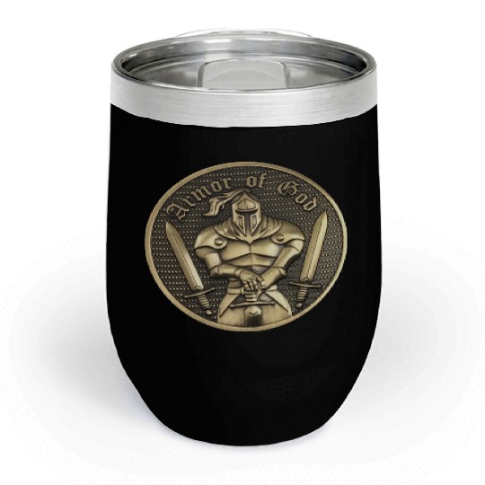 Armor of god christian knight Chill Wine Tumblers