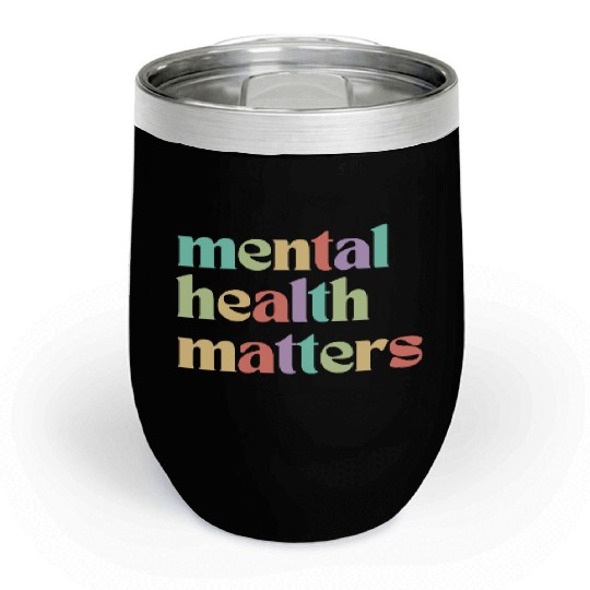 Mental Health Matters | Retro Quote Mixed Peach Chill Wine Tumblers