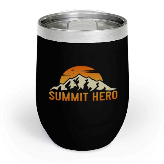 Summit Hero Climbers Mountaineering Mountain Guide Chill Wine Tumblers