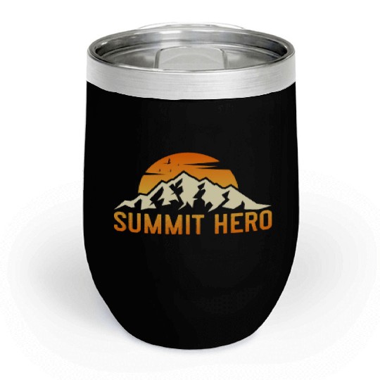 Summit Hero Climbers Mountaineering Mountain Guide Chill Wine Tumblers