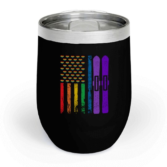 American Sports Rainbow Flag LGBT Pride Month Chill Wine Tumblers