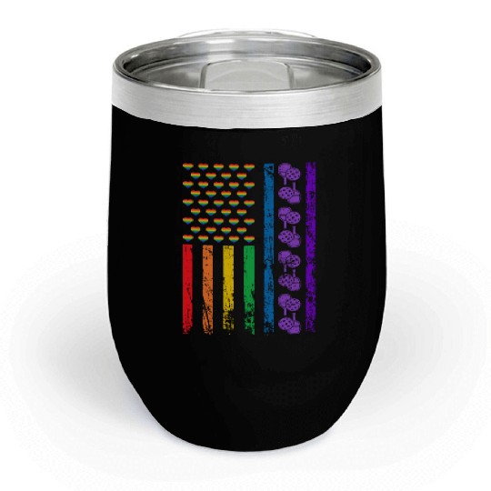 American Sports Rainbow Flag LGBT Pride Month Chill Wine Tumblers