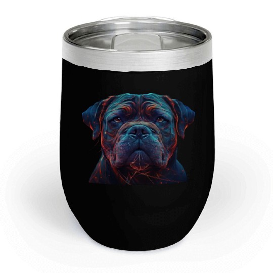 Neon Dogue de Bordeaux AI Art Chill Wine Tumblers