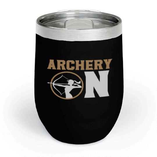 Archery On Bow Hunter Archer Target Arrow Bowman Chill Wine Tumblers