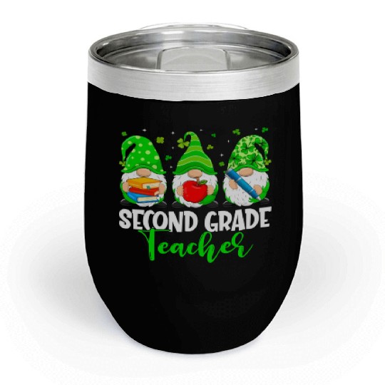 Gnomes 2Nd Grade Teacher Squad St Patricks Day Sch Chill Wine Tumblers
