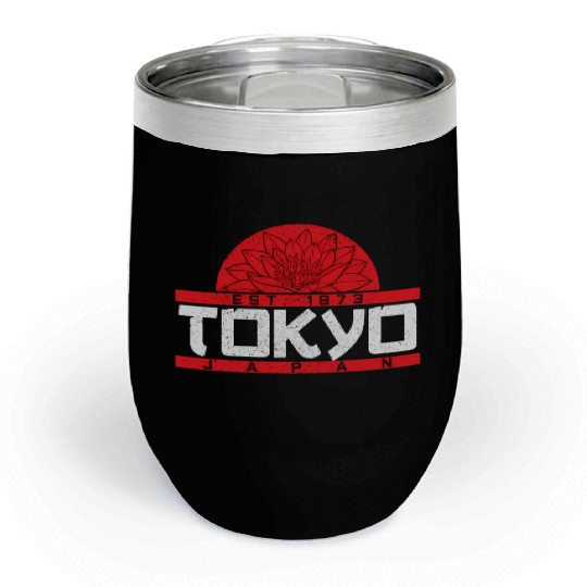 Tokyo Japan Est 1873 Lotus Japanese Chill Wine Tumblers