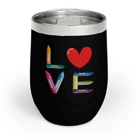 Pre-K Teacher Preschool Day Love Teachers Crayon Chill Wine Tumblers