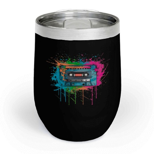 Cassette music 80s pop style For all, who love Chill Wine Tumblers
