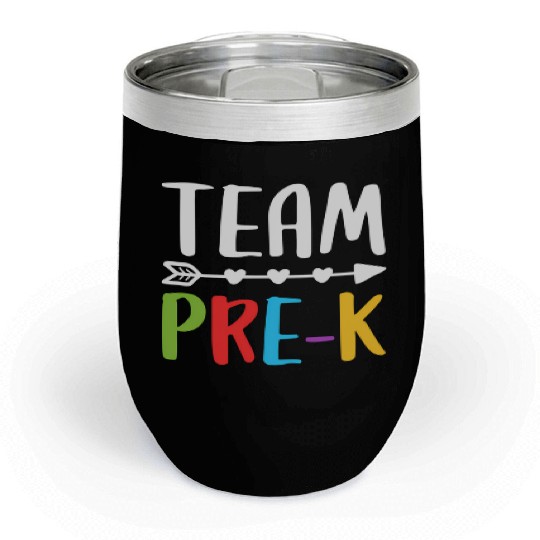 Team Pre-K Teacher Back To School Chill Wine Tumblers