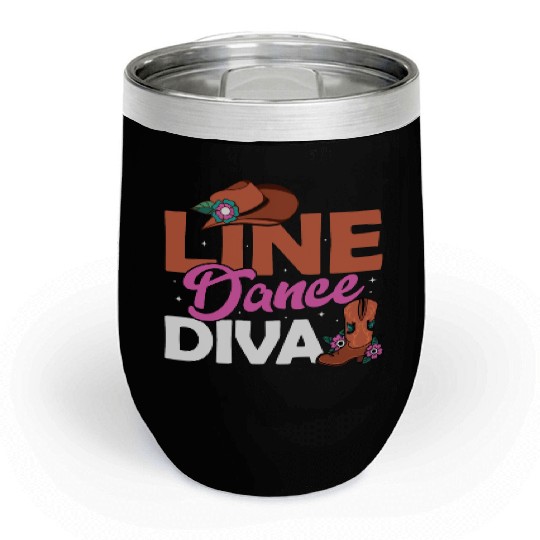Line Dance Diva Country Music Western Chill Wine Tumblers