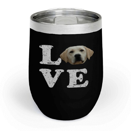 I Love My Yellow Lab Labrador Retriever Dog Chill Wine Tumblers