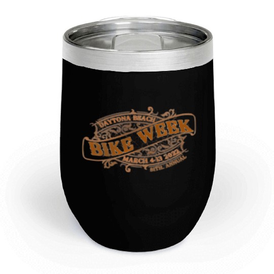 Daytona Beach Bike Week 2022 Front And Back Chill Wine Tumblers