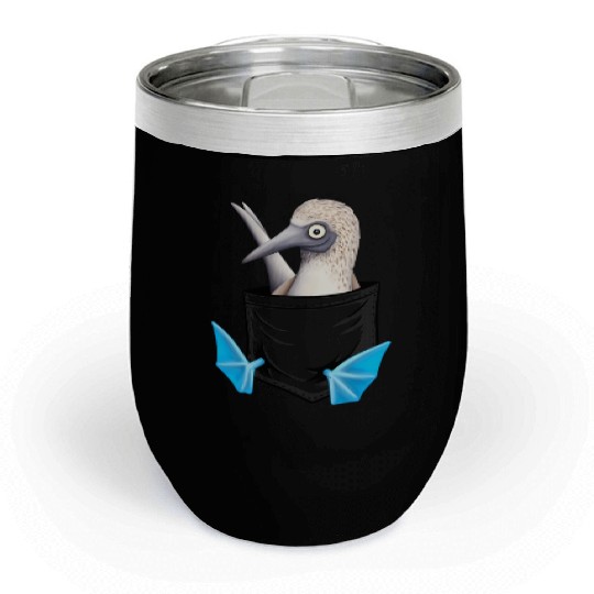 Bird Drawing Fancy Blue Foot Booby In Pocket Chill Wine Tumblers