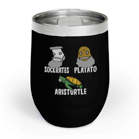 Philosophy Socrates Plato Aristotle Meme For Philo Chill Wine Tumblers