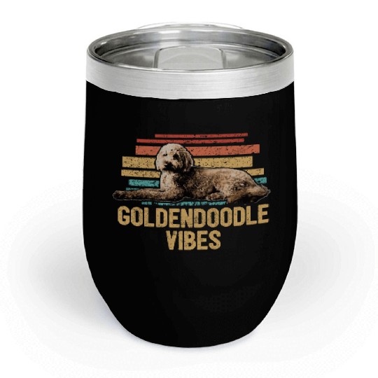 Goldendoodle Vibes Cute Dog Mom Doodle Dog Dad Chill Wine Tumblers