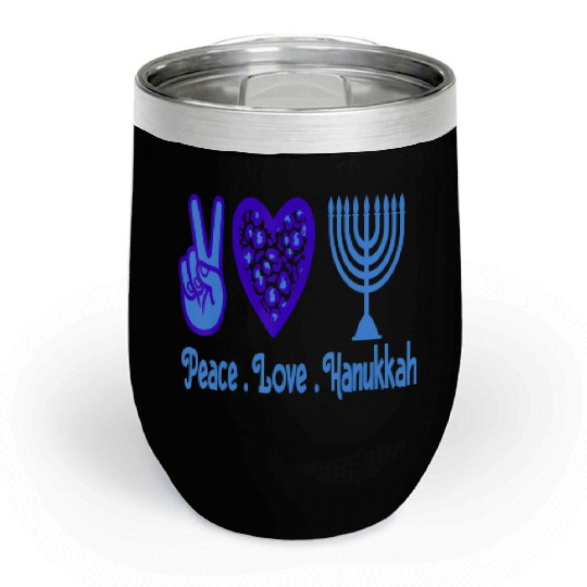 Peace Love Hanukkah 2021 Jewish Menorah Hanukkah C Chill Wine Tumblers